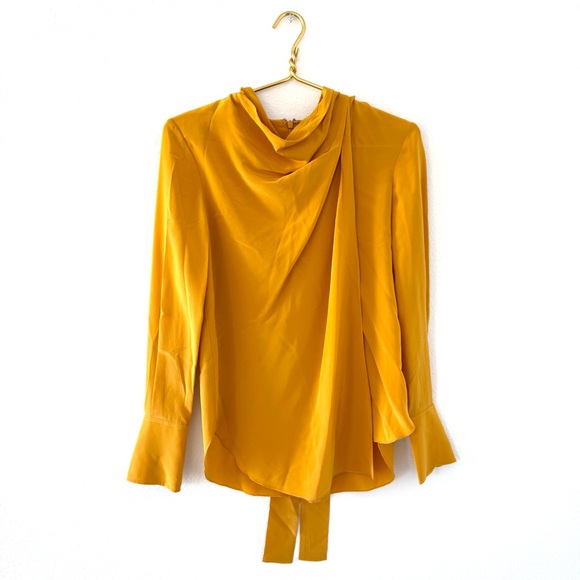 A.L.C. NWT Silk Sophie Top in Carnation in Yellow - Picture 3 of 9